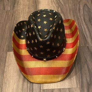 GrinderPunch Cowboy Hat Antique USA American Flag